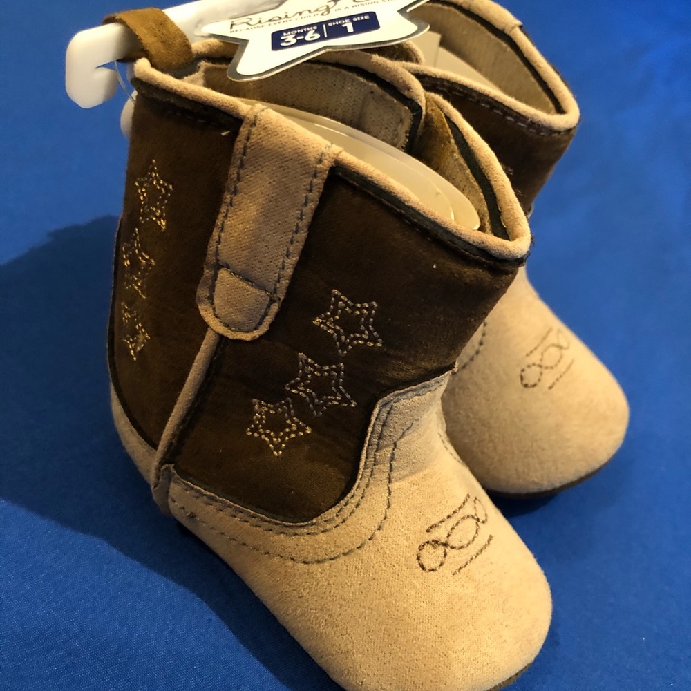 NWT Infant Baby Cowboy Boot Crib Shoes 3-6m Size 1